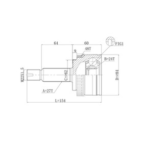 Шрус привода DOUBLE FORCE, с ABS DFCV866 7658839