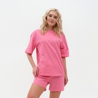 Пижама женская (футболка и шорты) KAFTAN Basic р. 40-42, розовый 7677127 - фото 6389193