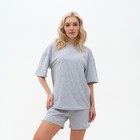 Пижама женская (футболка и шорты) KAFTAN Basic, размер 40-42, цвет серый - фото 4611068