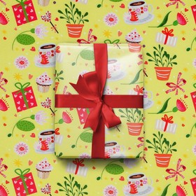 Бумага упаковочная глянцевая «Подарки», 50 × 70 см