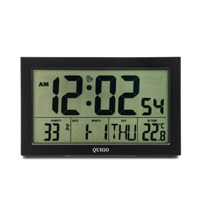 Часы электронные с будильником, календарём, термометром и гигрометром 12.4х20.1 см
