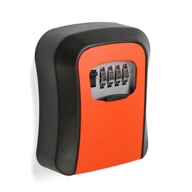 Ключница с кодовым замком, размер 12х9,6х4 см , цвет оранжевый