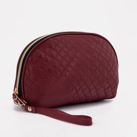 Cosmetic bag L-2008-84 p / c, 22 * ​​8 * 14, Departing on a prayer with a handle, Bordeaux