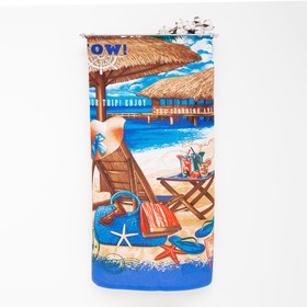 Полотенце пляжное Релакс 100х150 см, синий, хлопок