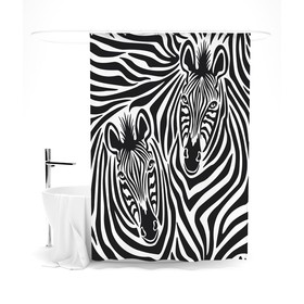 Шторка для ванной «Сирень» «Африканская графика», 145х180 см, цвет черно-белый