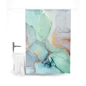 Шторка для ванной «Сирень» «Искушающий минерал», 145х180 см, цвет голубой