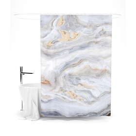 Шторка для ванной «Сирень» «Мраморные разводы», 145х180 см, цвет серый