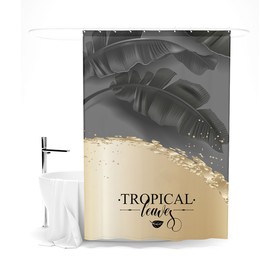 Шторка для ванной «Сирень» «Черное золото», 145х180 см, цвет черный