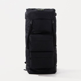 Рюкзак туристический на стяжке, 100 л, 4 наружных кармана, цвет чёрный