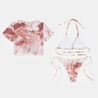 Купальник  женский раздельный MINAKU (футболка, топ, плавки), цвет розовый, размер 44 - фото 800859247