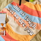 Полотенце пляжное Этель "Life is tough" 70*140 см,100% п/э, 250 г/м2 - фото 800942367