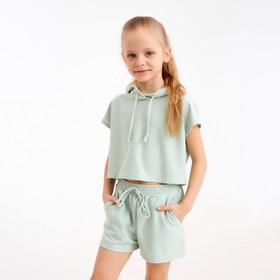 Комлект для девочки (топ, шорты) MINAKU: Casual Collection цвет оливковый, рост 110