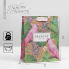 Пакет крафтовый вертикальный «Present for you», MS 18 × 23 × 8 см - фото 4686460