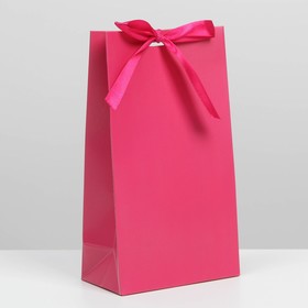 Пакет подарочный с лентой «Фуксия», 13 × 23 × 7 см