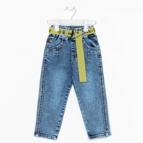 Jeans for a boy, color blue, height 74 cm