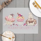 Набор новогодних салфеток на стол "Holiday desserts", ПВХ, 40*29 см, 2 шт 7370606 - фото 6854783