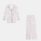 Пижама женская (рубашка и брюки) KAFTAN Birds р. 48-50, серый - фото 800943272