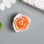 Декор для творчества "Белая роза с оранжевой серединкой" d=3,5 см - фото 4651748