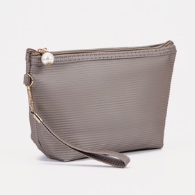 Cosmetic bag L-1148, 23 * 8 * 14, separate zipper, with handle, brown