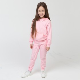 Костюм для девочки (толстовка/брюки), цвет розовый, рост 104