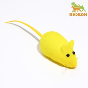 Мышь бархатная, 6 см, жёлтая