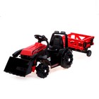 Электромобиль «Трактор», с прицепом, цвет красный - фото 107406449