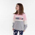 Джемпер для девочки, рост 98 см, цвет светло - розовый/серый меланж - фото 7081183