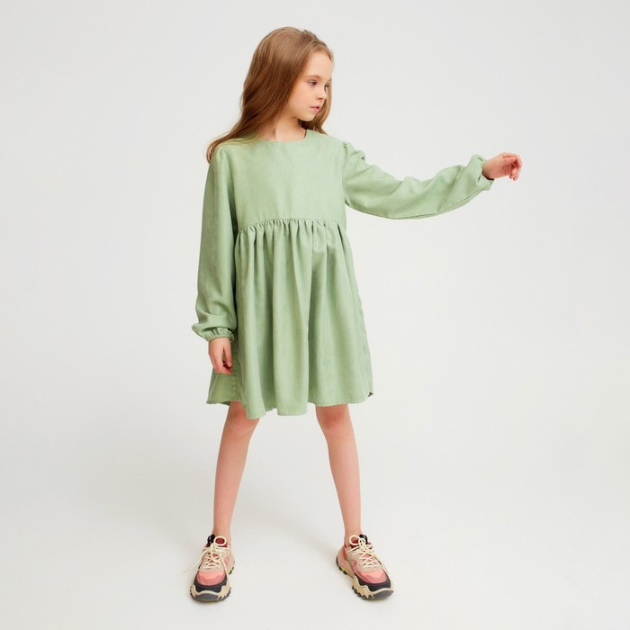 Платье для девочки MINAKU цвет зеленый, р-р 116 - фото 4728243
