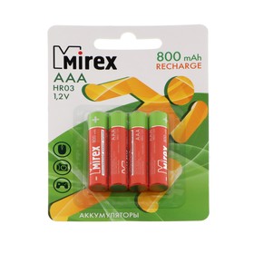 Аккумулятор Mirex, Ni-Mh, AAA, HR03-4BL, 1.2В, 800 мАч, блистер, 4 шт. в Донецке