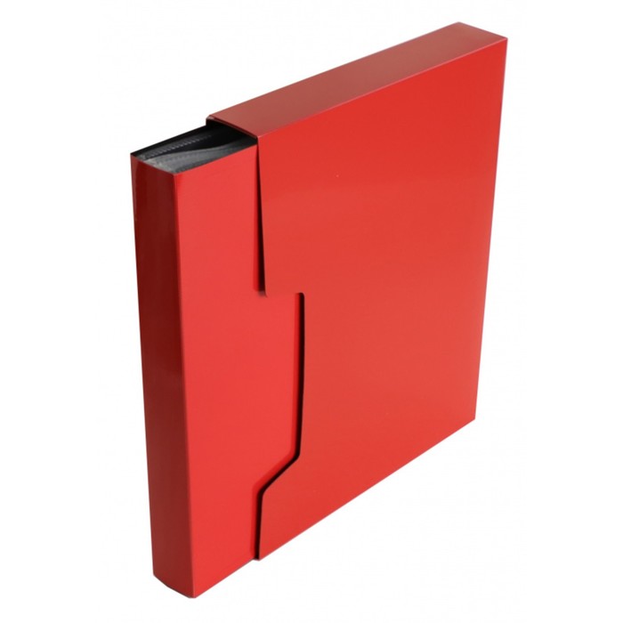 Папка с 100 вкладышами А4, 700 мкм, Calligrata DeLuxe, 40 мм, в коробке, красная - фото 129966614