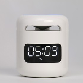 Часы настольные электронные, белая индикация, 8.5 х 7.5 х 7.5 см