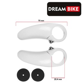 Рога на руль Dream Bike, алюминиевые, цвет белый