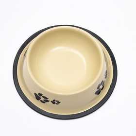 Iron bowl with non-slip base 15 x 3.5 cm, 230 ml, beige