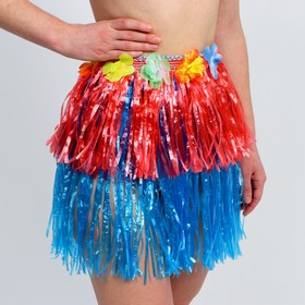 Гавайская юбка, 40 см, двухцветная красно-синяя в Донецке