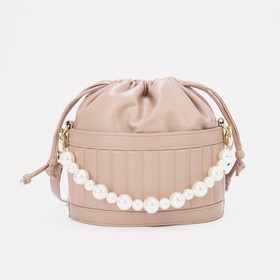 Bag Wife 25 * 14 * 12, Departing on a shoelace, beads, beige