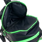 Рюкзак молодёжный Calligrata «Нормал», эргономичная спинка, 44 х 30 х 17 см, чёрный/зеленый - фото 800946894