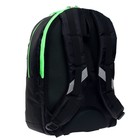 Рюкзак молодёжный Calligrata «Нормал», эргономичная спинка, 44 х 30 х 17 см, чёрный/зеленый - фото 800946896