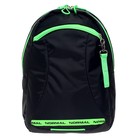 Рюкзак молодёжный Calligrata «Нормал», эргономичная спинка, 44 х 30 х 17 см, чёрный/зеленый - фото 800946897