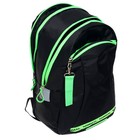Рюкзак молодёжный Calligrata «Нормал», эргономичная спинка, 44 х 30 х 17 см, чёрный/зеленый - фото 800946901