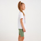 Футболка детская MINAKU "Happines" цвет белый, рост 134 - фото 800947765