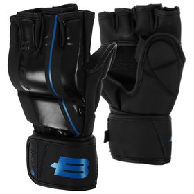 Перчатки для ММА Boybo B-series, цвет чёрный/синий, размер XS