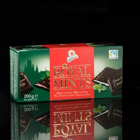 Шоколад  с мятной начинкой пластинками Royal Thins Mints, 200 г