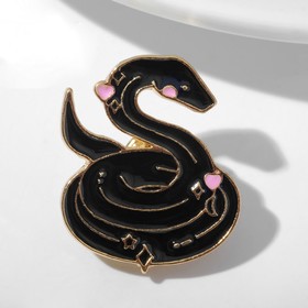 Значок "Змея", цвет чёрный в золоте