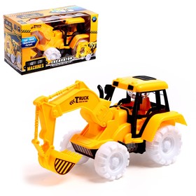 Truck Excavator, Batteries, Light and Sound, Color Yellow