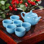 Набор для чайной церемонии керамический «Небо», 7 предметов: 6 пиал 70 мл, чайник 180 мл - фото 4750068