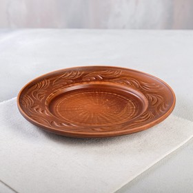 Тарелка "Домашние традиции", декор, красная глина, 19 см