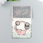 Брелок металл "Розовый котик, хвостик колечком" 4,1х4,5 см - фото 800892758