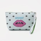 Косметичка-сумка WOW, 21,5*7,5*12, отд на молнии, с ручкой, горох на голубом - фото 800895135