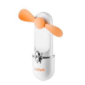 Вентилятор Kitfort КТ-405-3, настольный, 0.9 Вт, 2 режима, бело-оранжевый