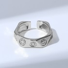 Кольцо "Медь" смайлики, цвет серебро, безразмерное - фото 8034530